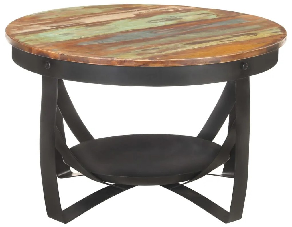 Mesa de centro Ø68x43 cm madeira recuperada maciça