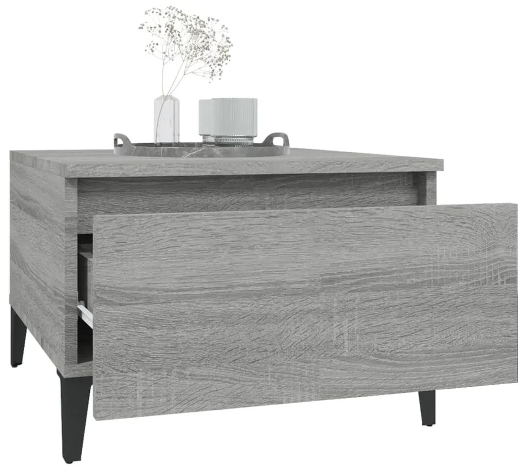 Mesas de apoio 2 pcs 50x46x35 cm deriv. madeira cinzento sonoma
