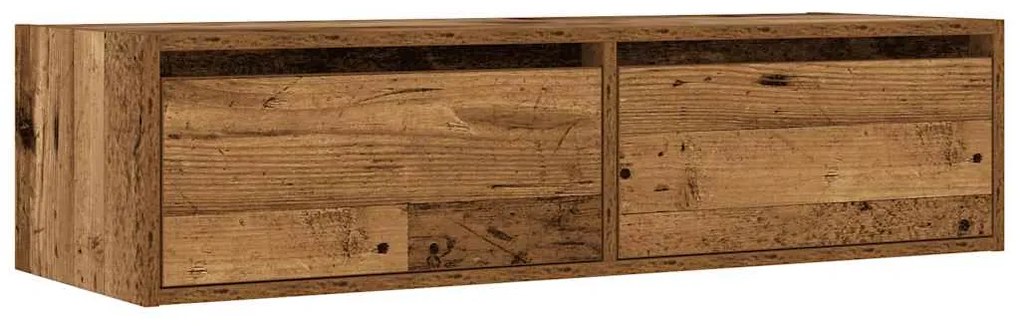 Móvel de TV com luzes LED 100X35,5x25 cm madeira velha