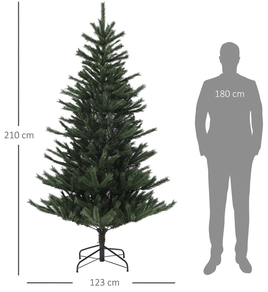 HOMCOM Árvore de Natal 210 cm Árvore de Natal Artificial com 793 Ramo