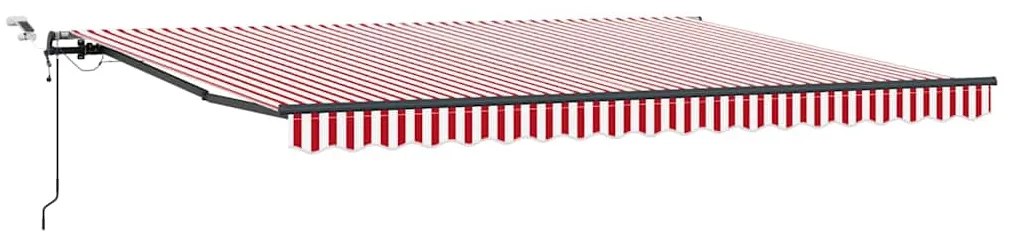 Toldo Retrátil Automático com Faixa LED Vermelho e Branco 450x350 cm