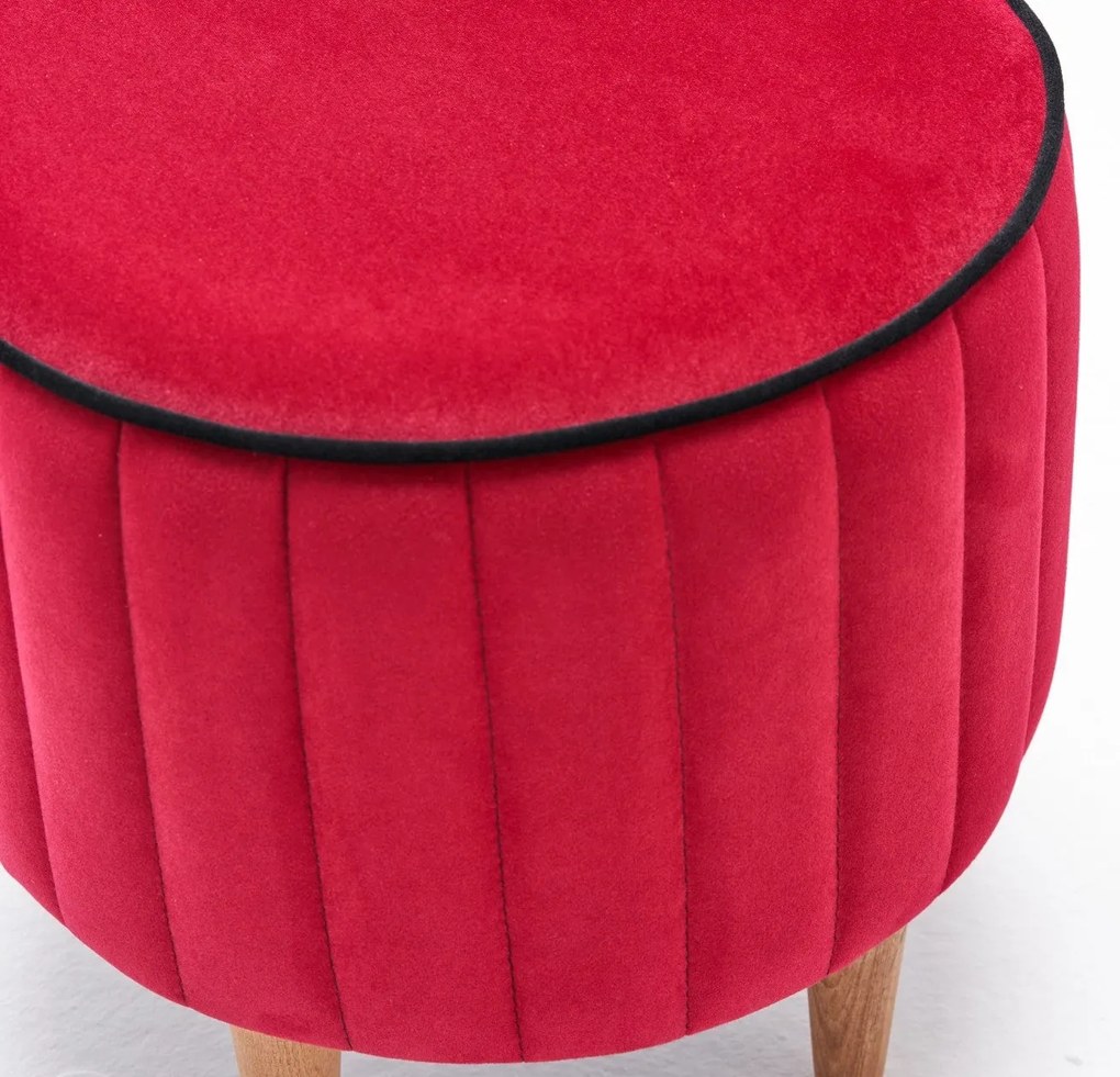 Pouffe Lindy – Vermelho – 40 cm x 40 cm x 40 cm