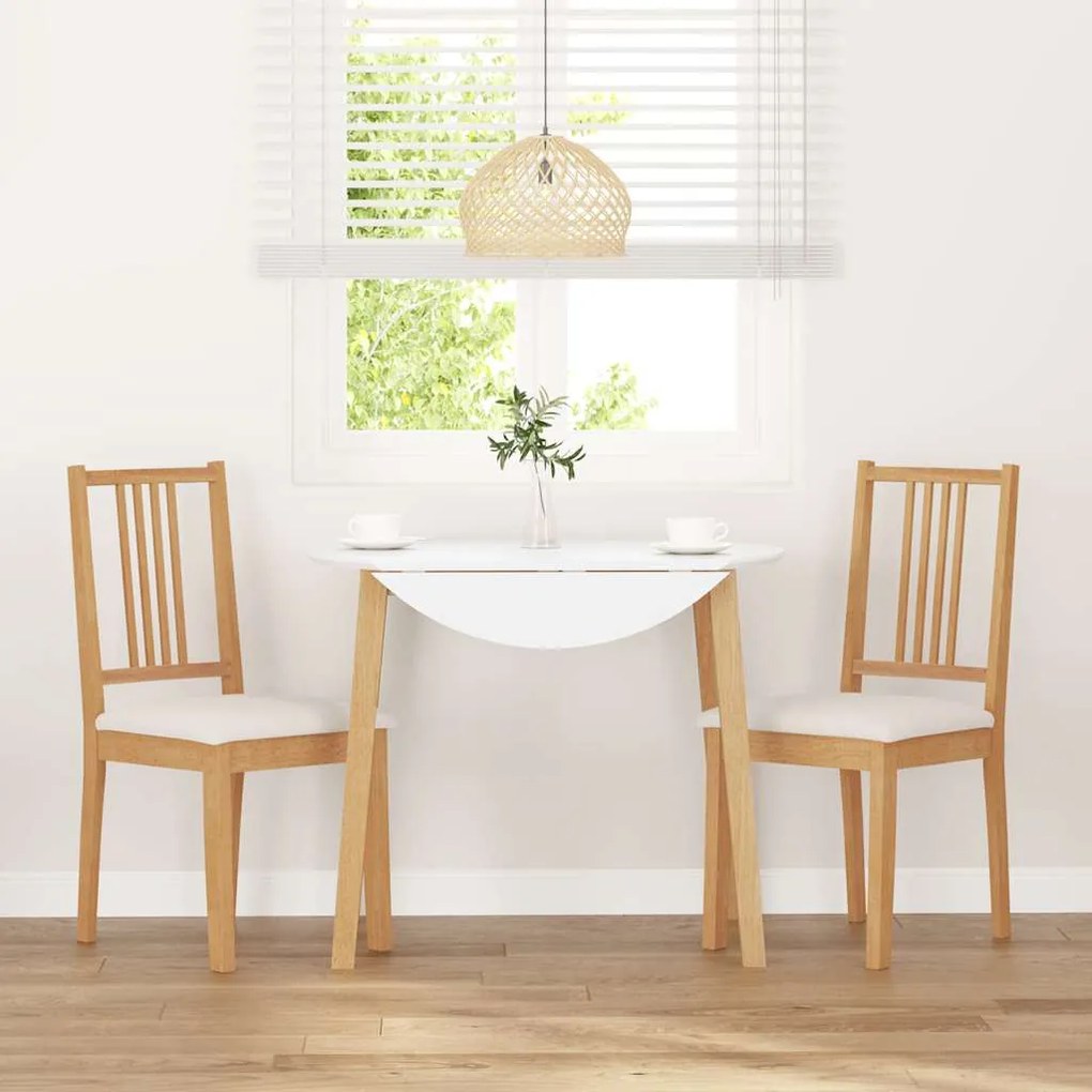 Cadeiras de jantar com almofadões 2 pcs madeira maciça natural