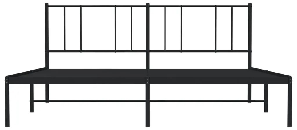 Estrutura de cama com cabeceira 200x200 cm metal preto