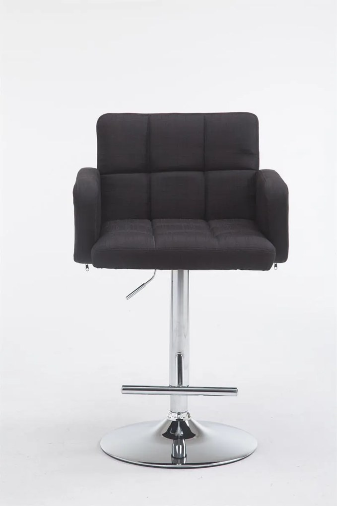 Banco de bar Los Angeles em tecido 60 x 93-113 x 56 cm Preto