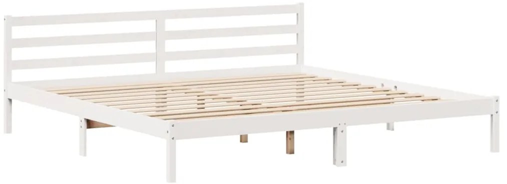 Cama com estante sem colchão 200x200 cm pinho maciço branco