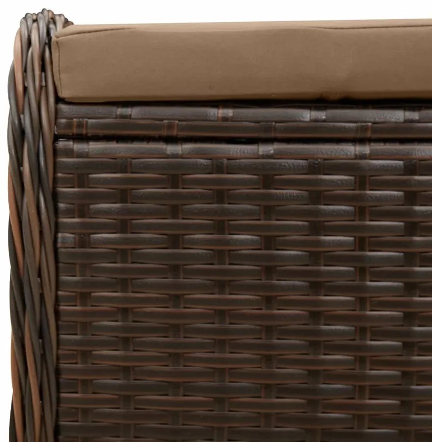 Banco de jardim com almofadão 58x46x46 cm vime PE castanho