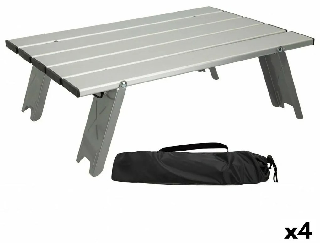 Mesa Dobrável Aktive Prateado Alumínio 40 x 13 x 28,5 cm (4 Unidades)