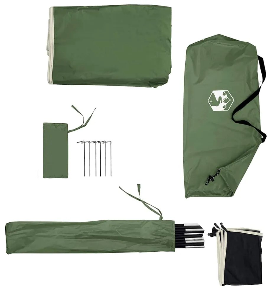 Corta-vento de campismo 344x120 cm impermeável verde
