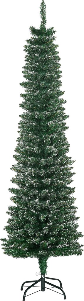 HOMCOM Árvore de Natal Nevada Slim com 443 Ramos, Base Removível e Dobrável, Ø48x165cm, Verde | Aosom Portugal