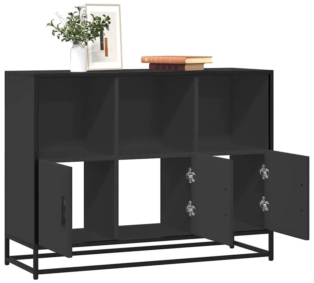 vidaXL Aparador 100x35x76 cm derivados de madeira preto