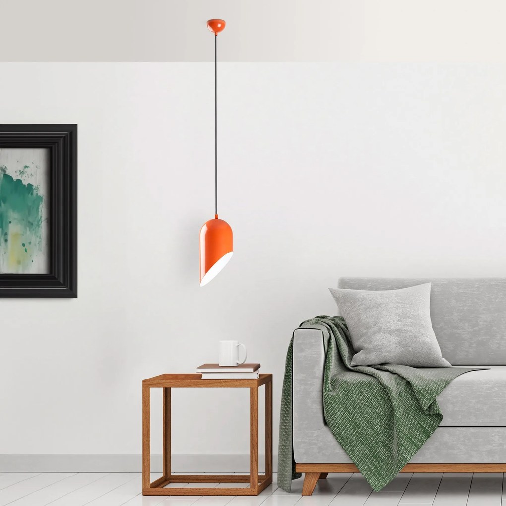 Candeeiro de Teto Kesik – Laranja – Ø14 h:25 cm