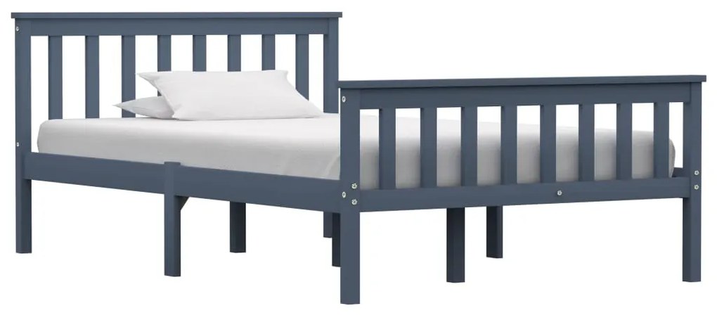 vidaXL Estrutura de cama 120x200 cm pinho maciço cinzento