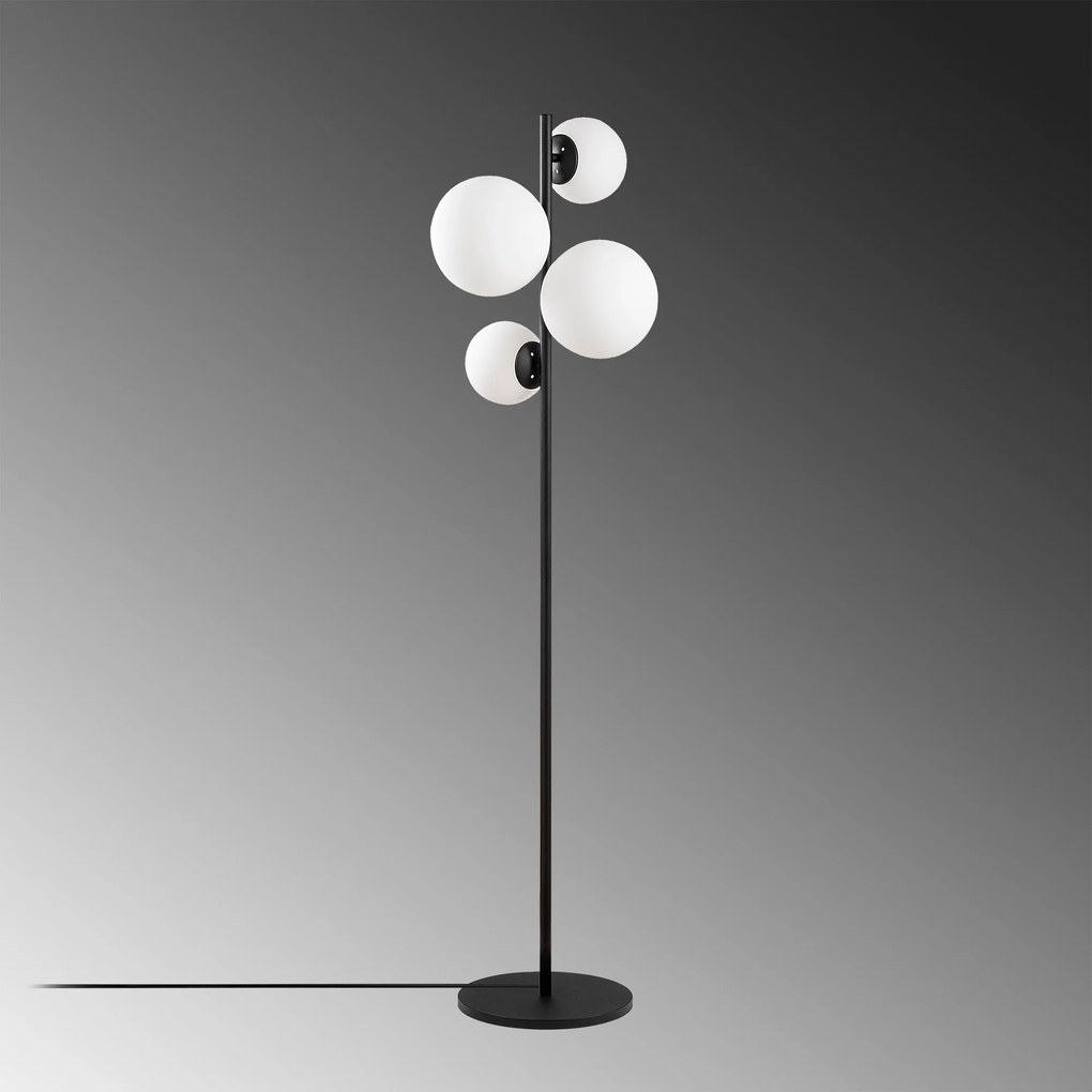 Candeeiro de Chão Fazli – Preto e Branco – 33 x 33 x 162 cm