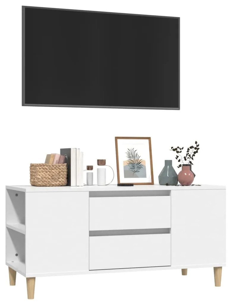 Móvel de TV 102x44,5x50 cm derivados de madeira branco