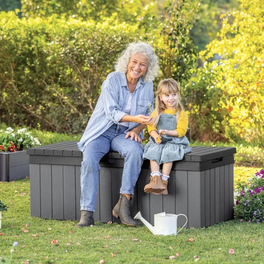 Caixa de arrumação para jardim Darwin 380 L cinzento