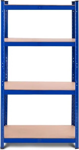 Estante de ferro e MDF para garagem 4 prateleiras Estante resistente 80x40x160cm azul