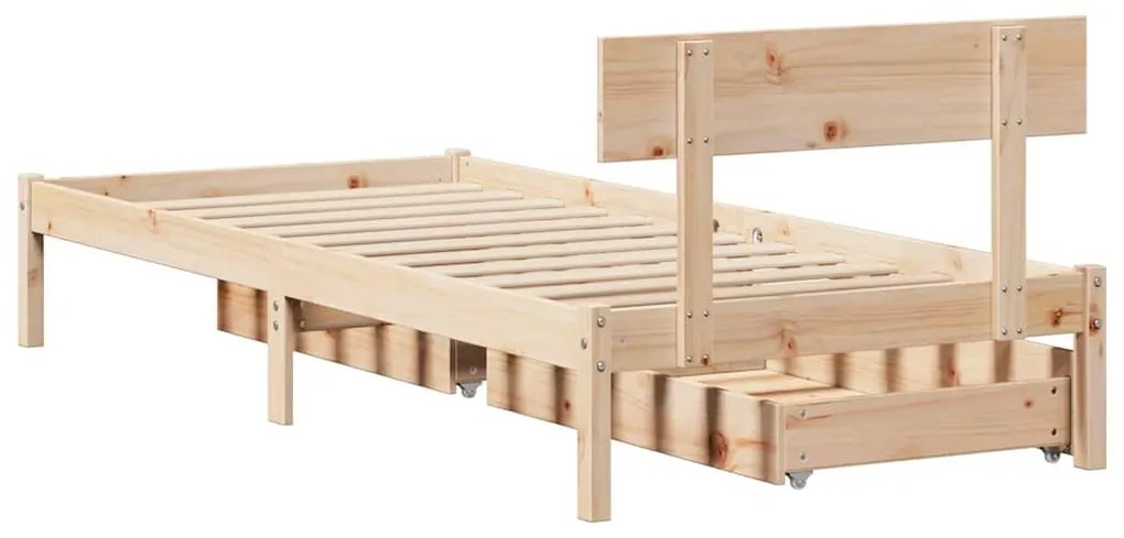Cama sem colchão 90x200 cm madeira de pinho maciça