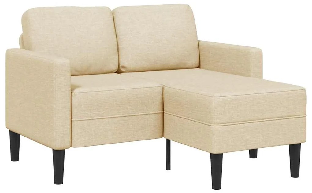 vidaXL Sofá 2 lugares com Chaise em L 125 cm tecido creme