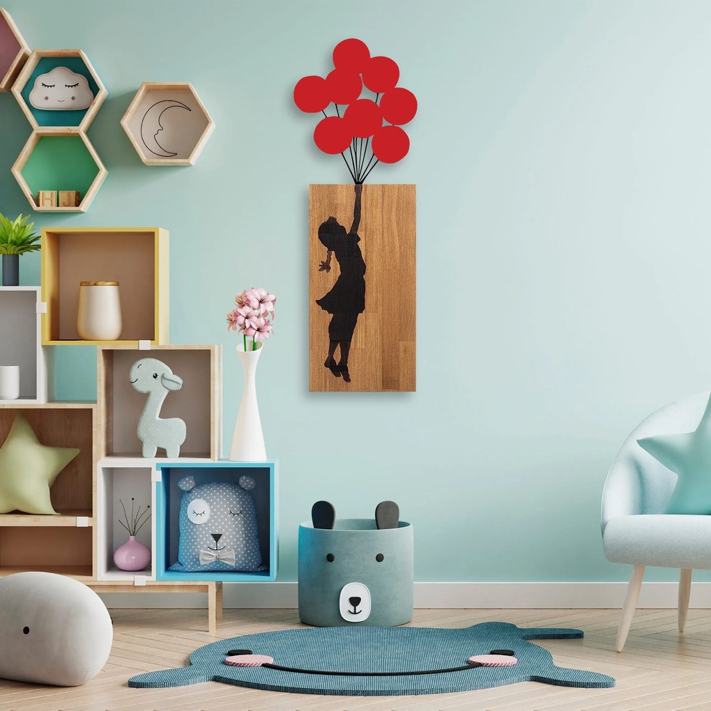 Acessório Decorativo de Parede Ma-368 – Nogueira e Preto – 70 x 62 cm