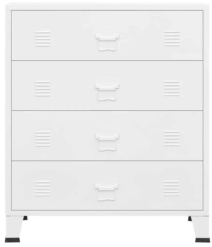Cómoda industrial 78x40x93 cm metal branco