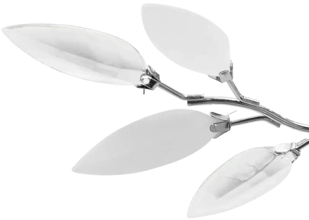 Lâmpada teto com folhas de acrílico e cristal branco & transparente