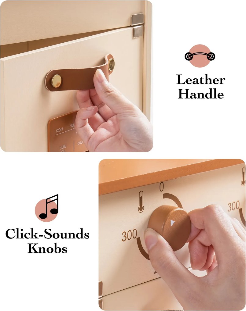 Cozinha Infantil de Madeira 74 x 56 x 30 cm Mocha Montessori