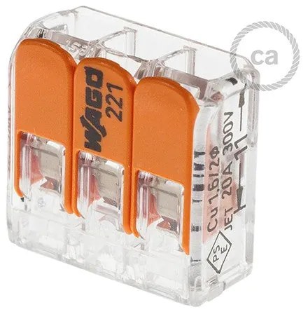 Conectores de emenda universais transparentes de 3 pólos