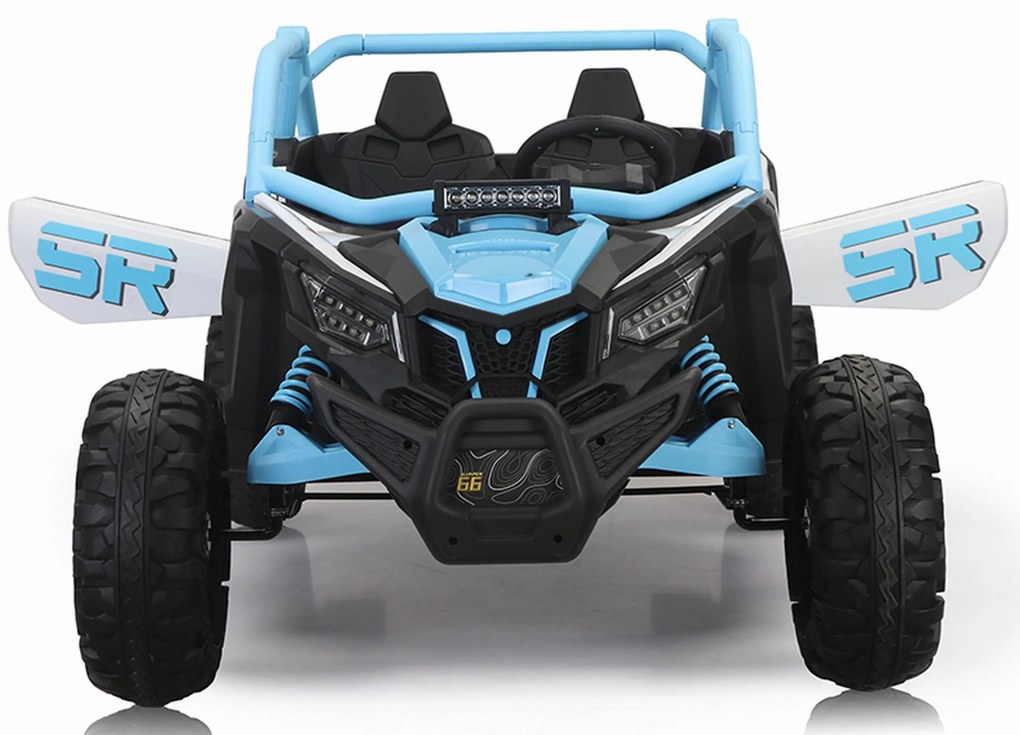 Carro elétrico para Crianças 24V 4x4 2 Lugares Buggy SR SUPER 66 Rodas de espuma EVA, Assento Couro Azul