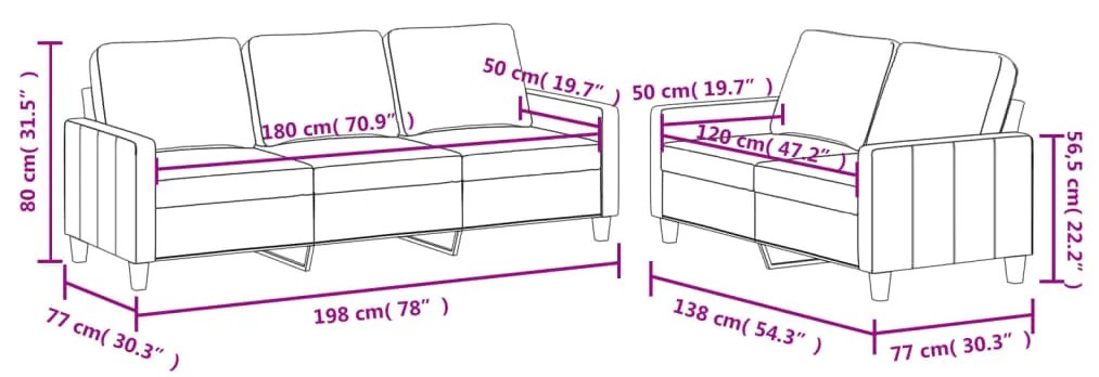 2 pcs conjunto sofás c/ almofadões couro artif. cor cappuccino