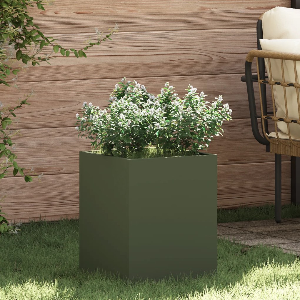 Vaso de Jardim Verde Azeitona 50 x 32 x 40 cm