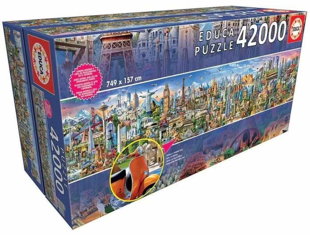 Puzzle Educa 17570 Around The World 42000 Peças 749 X 157 cm