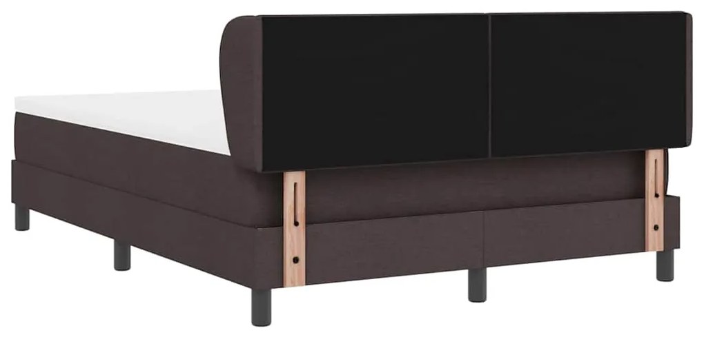 Cama Box com Colchão vidaXL Marrom Escuro 140x190 cm Tecido