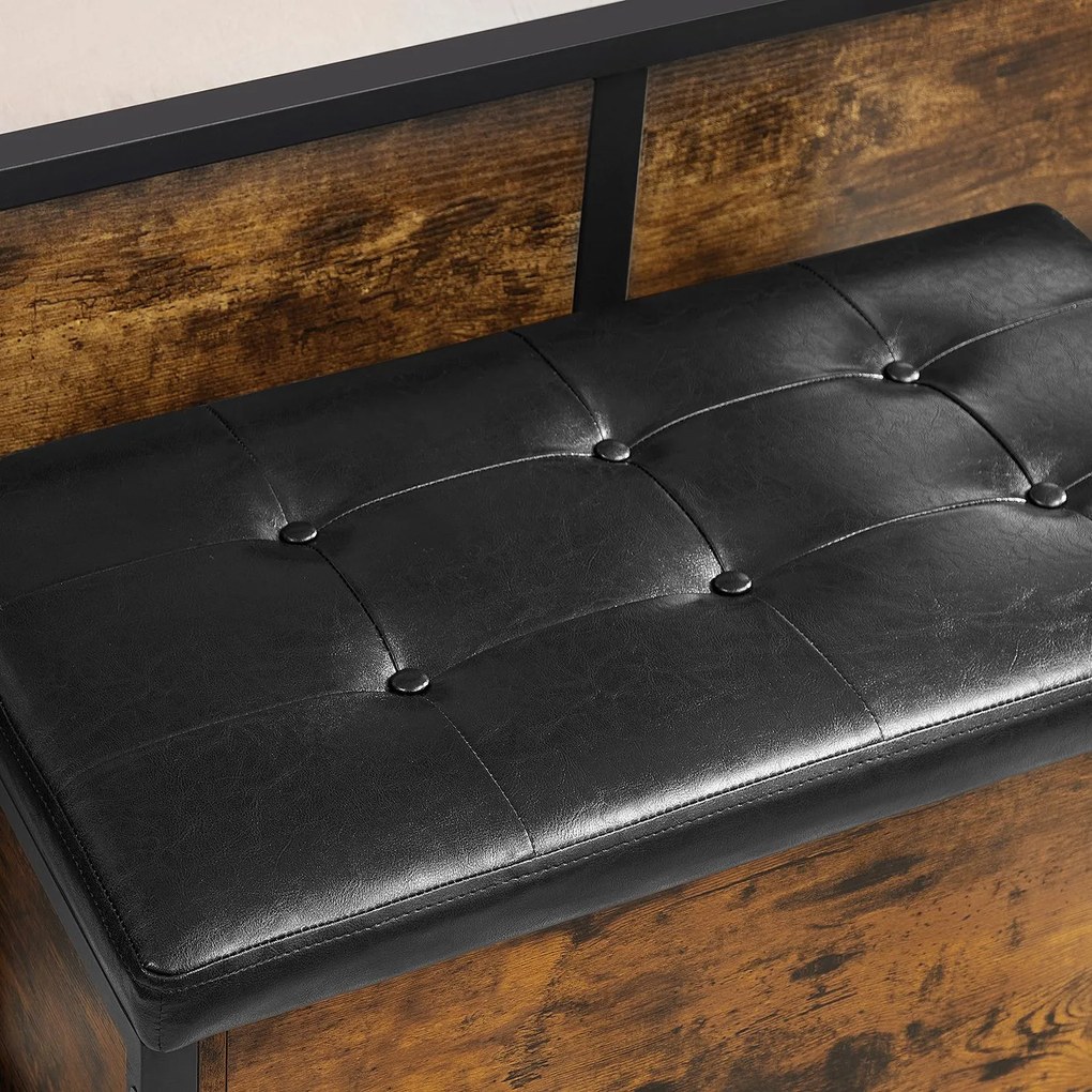 Arca multifunções de estilo industrial 80 x 40 x 50 cm Castanho Vintage