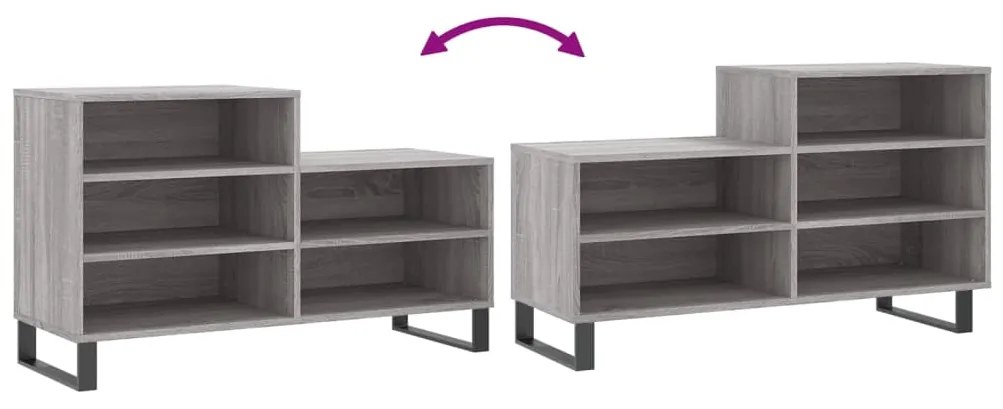 Sapateira 102x36x60 cm derivados de madeira cinzento sonoma