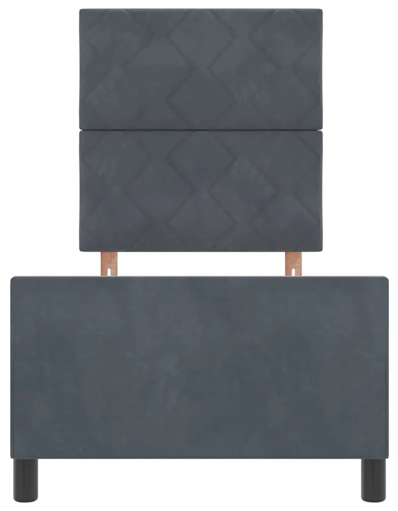 Cama vidaXL Cinza Escuro 80x200 cm Veludo