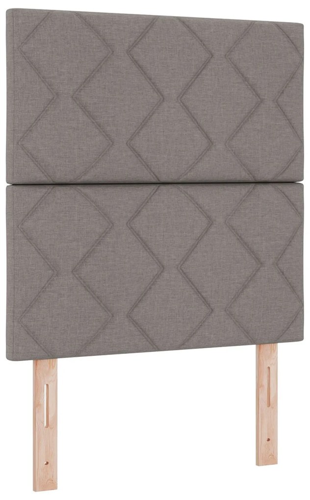 Cama Box Spring com Colchão Taupe 80x200 cm Tecido