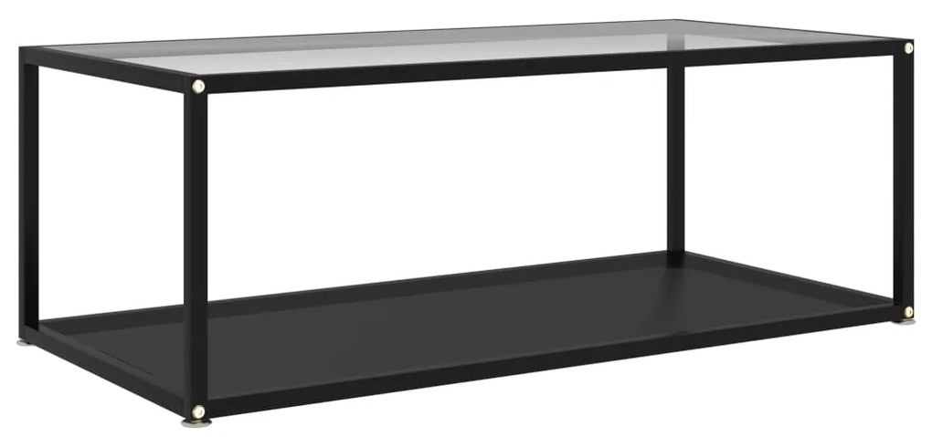 vidaXL Mesa de centro 100x50x35 cm vidro temperado transparente/preto