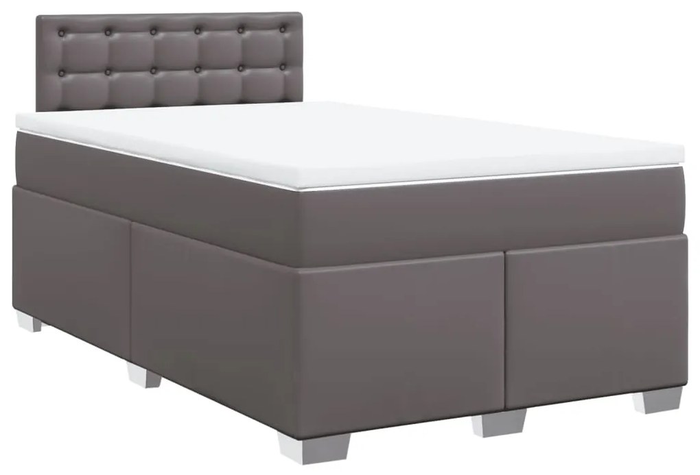 Cama Boxspring com Colchão e Luzes Led - 120x190 cm - Couro Artificial