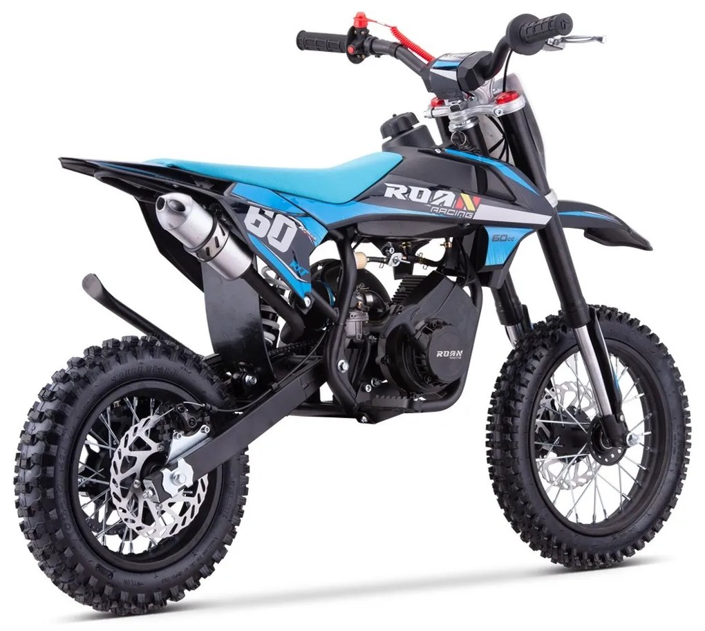 MINI MOTO PARA CRIANÇAS MINICROSS gasolina 60cc Roan RXT 12"/10" AZUL