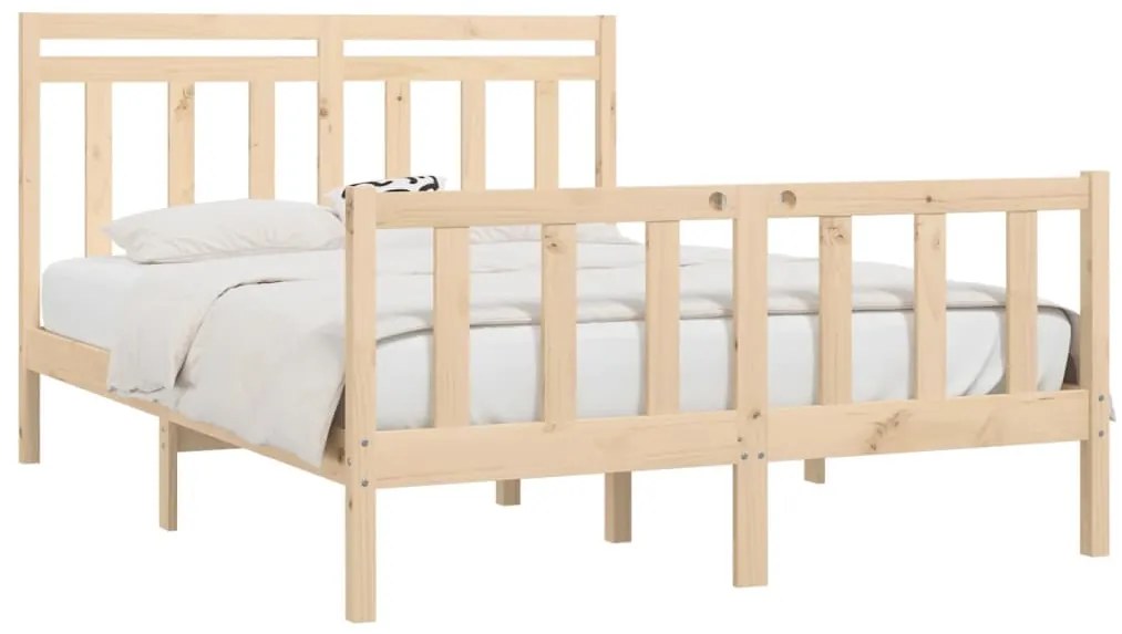 Estrutura de cama 140x200 cm pinho maciço