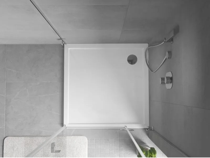 Mexen Flow base de duche quadrada slim 120 x 120 cm, branco brilhante - 46S101212