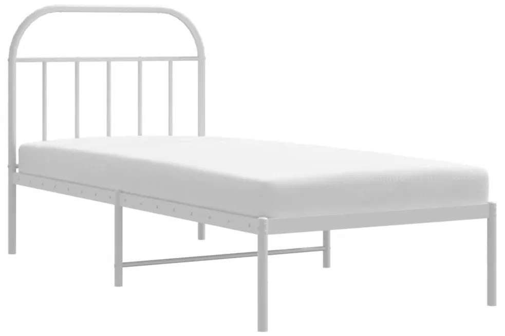 Estrutura de cama com cabeceira 90x190 cm metal branco