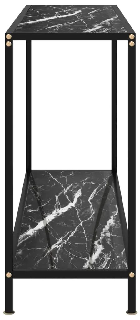 Mesa consola 120x35x75 cm vidro temperado preto