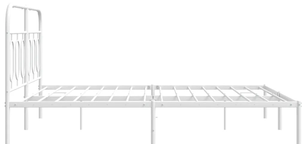 Estrutura de cama com cabeceira 135x190 cm metal branco