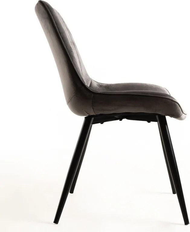 Conjunto de 2 Cadeiras Abba em Veludo Cinzento - Design Nórdico