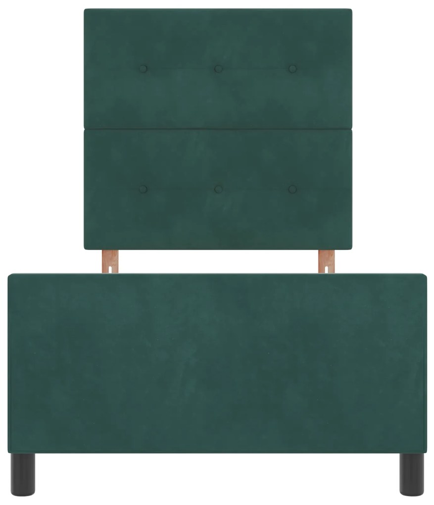 Cama vidaXL Verde Escuro 90x200 cm Veludo
