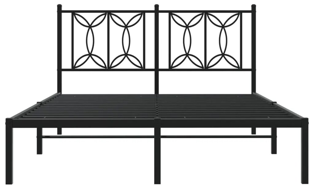 Estrutura de cama com cabeceira 140x200 cm metal preto