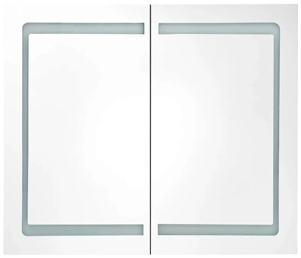 Armário espelhado para casa de banho com LED 80x12,2x68 cm