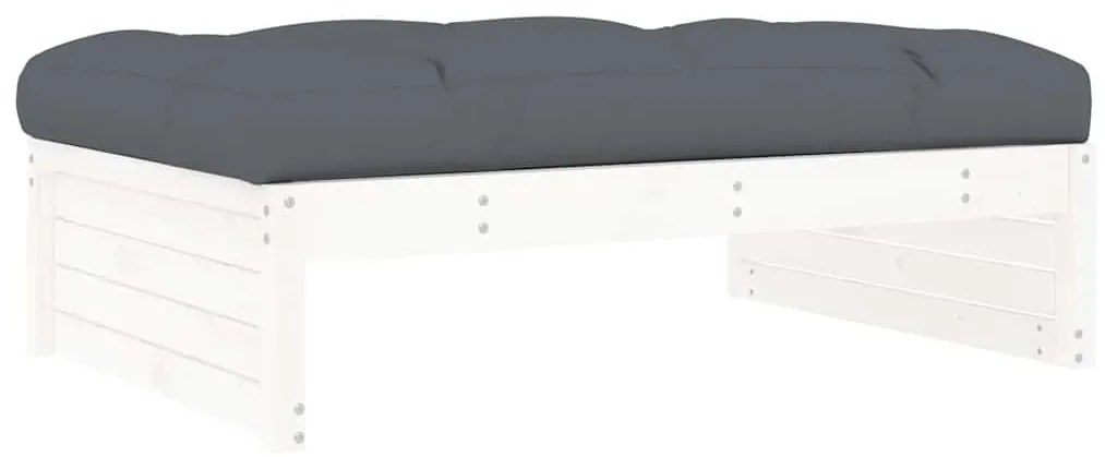 Apoio de pés para jardim 120x80 cm pinho maciço branco